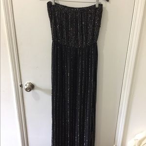 NWT Parker Black Strapless Beaded Gown